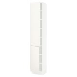 SEKTION Armoire haute + tablette/2ptes, blanc/Veddinge blanc, 15x15x80 "