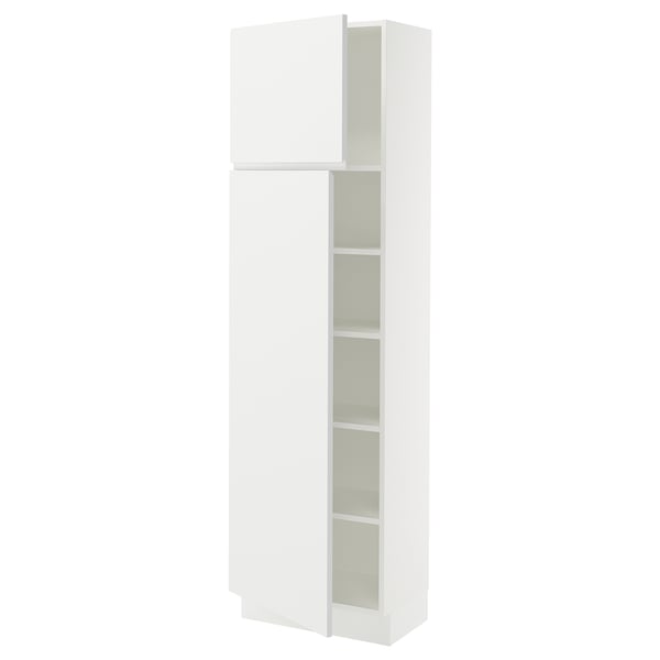SEKTION Armoire haute + tablette/2ptes, blanc/Voxtorp blanc mat, 24x15x80 "