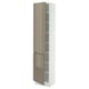 SEKTION Armoire haute + tablette/2ptes, blanc/Voxtorp gris-brun foncé ultrabrillant, 18x15x80 "