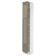 SEKTION Armoire haute + tablette/2ptes, blanc/Voxtorp gris-brun foncé ultrabrillant, 15x15x90 "