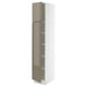 SEKTION Armoire haute + tablette/2ptes, blanc/Voxtorp gris-brun foncé ultrabrillant, 15x24x80 "