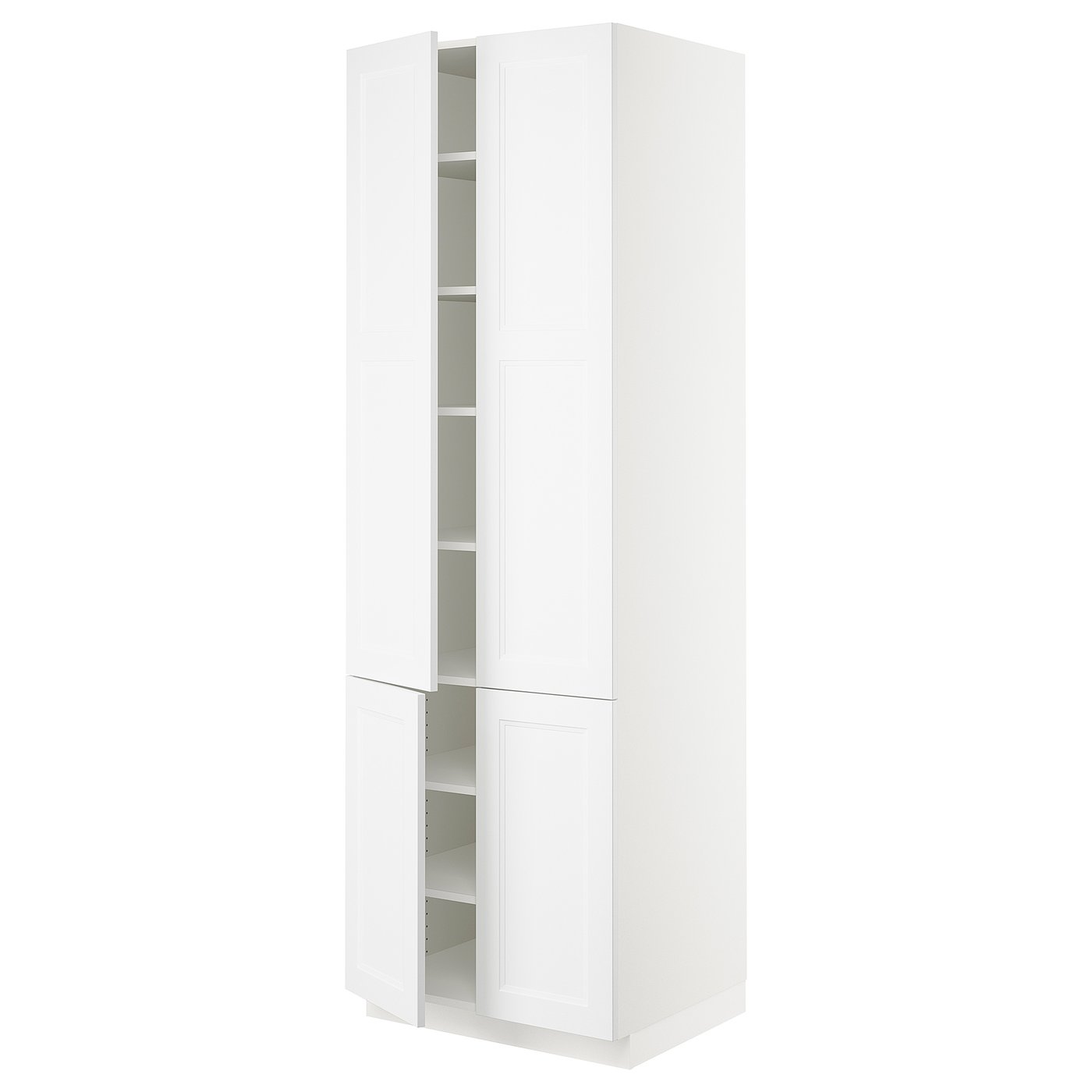 SEKTION Armoire haute + tablettes/4 portes blanc/Axstad blanc mat IKEA