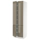 SEKTION Armoire haute + tablettes/4 portes, blanc/Voxtorp gris-brun foncé ultrabrillant, 30x24x90 "