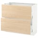 SEKTION Armoire inf 2 tir, blanc Maximera/Askersund effet frêne clair, 36x15x30 "