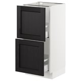 SEKTION Armoire inf 2 tir, blanc Maximera/Lerhyttan teinté noir, 15x15x30 "