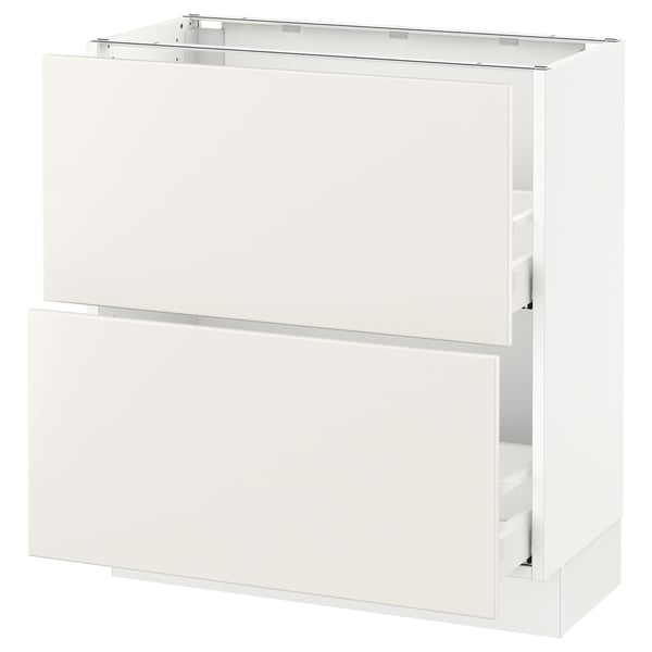 SEKTION Armoire inf 2 tir, blanc Maximera/Veddinge blanc, 30x15x30 "