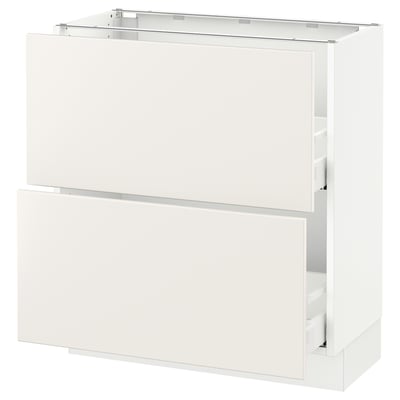 SEKTION Armoire inf 2 tir, blanc Maximera/Veddinge blanc, 30x15x30 "