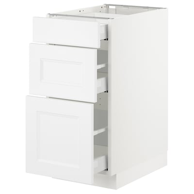 SEKTION Armoire inf 3 tir, blanc Maximera/Axstad blanc mat, 15x24x30 "