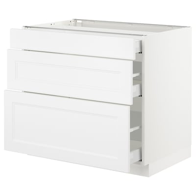 SEKTION Armoire inf 3 tir, blanc Maximera/Axstad blanc mat, 36x24x30 "