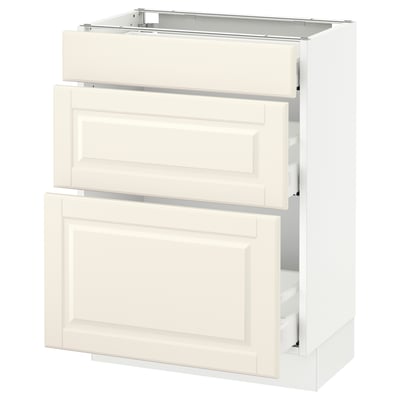 SEKTION Armoire inf 3 tir, blanc Maximera/Bodbyn blanc cassé, 24x15x30 "