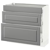 SEKTION Armoire inf 3 tir, blanc Maximera/Bodbyn gris, 36x15x30 "