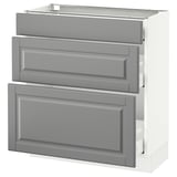 SEKTION Armoire inf 3 tir, blanc Maximera/Bodbyn gris, 30x15x30 "