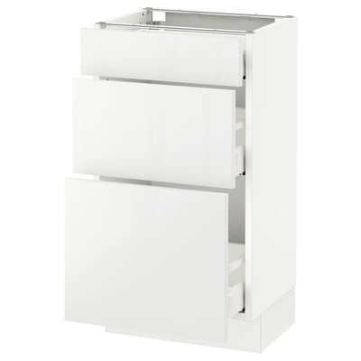 SEKTION Armoire inf 3 tir, blanc Maximera/Ringhult blanc, 18x15x30 "