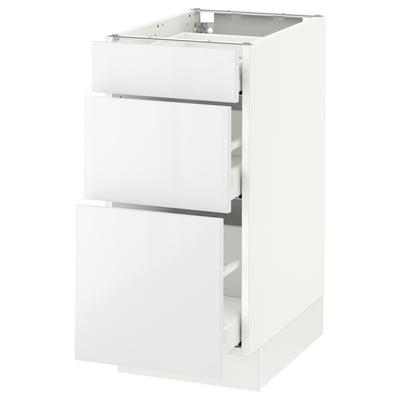 SEKTION Armoire inf 3 tir, blanc Maximera/Ringhult blanc, 15x24x30 "