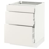 SEKTION Armoire inf 3 tir, blanc Maximera/Veddinge blanc, 24x24x30 "