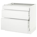 SEKTION Armoire inf 3 tir, blanc Maximera/Voxtorp blanc mat, 36x24x30 "