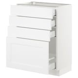 SEKTION Armoire inf 4 tir, blanc Maximera/Axstad blanc mat, 24x15x30 "