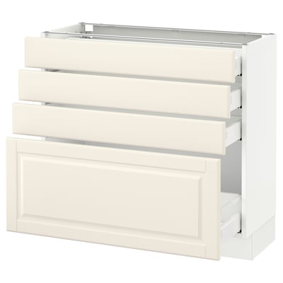 SEKTION Armoire inf 4 tir, blanc Maximera/Bodbyn blanc cassé, 36x15x30 "