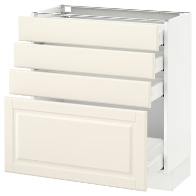 SEKTION Armoire inf 4 tir, blanc Maximera/Bodbyn blanc cassé, 30x15x30 "
