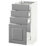 SEKTION Armoire inf 4 tir, blanc Maximera/Bodbyn gris, 15x15x30 "