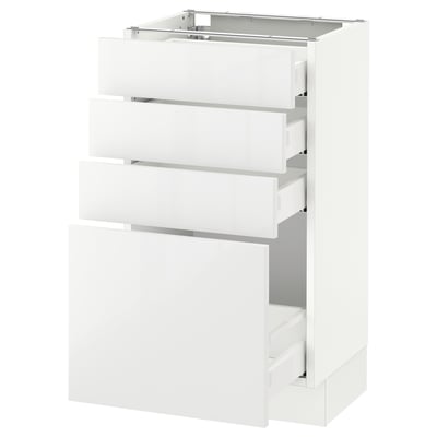 SEKTION Armoire inf 4 tir, blanc Maximera/Ringhult blanc, 18x15x30 "