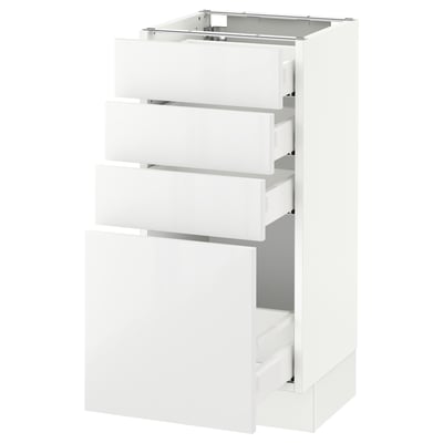 SEKTION Armoire inf 4 tir, blanc Maximera/Ringhult blanc, 15x15x30 "