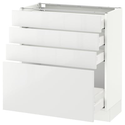 SEKTION Armoire inf 4 tir, blanc Maximera/Ringhult blanc, 30x15x30 "