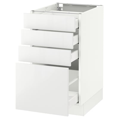 SEKTION Armoire inf 4 tir, blanc Maximera/Ringhult blanc, 18x24x30 "
