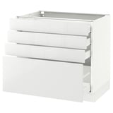 SEKTION Armoire inf 4 tir, blanc Maximera/Ringhult blanc, 36x24x30 "