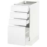 SEKTION Armoire inf 4 tir, blanc Maximera/Voxtorp blanc mat, 15x24x30 "
