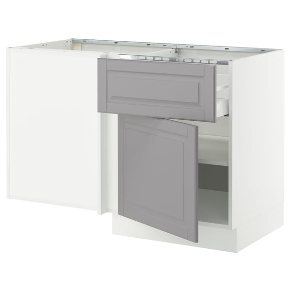 SEKTION Armoire inf angle tiroir+tablette, blanc/Bodbyn gris, 50x24x30 "