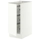 SEKTION Armoire inf av corbeilles en fil, blanc/Aspudden blanc mat, 15x24x30 "