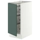 SEKTION Armoire inf av corbeilles en fil, blanc/Aspudden gris-vert foncé, 15x24x30 "