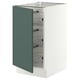 SEKTION Armoire inf av corbeilles en fil, blanc/Aspudden gris-vert foncé, 18x24x30 "