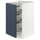 SEKTION Armoire inf av corbeilles en fil, blanc Axstad/mat bleu, 18x24x30 "