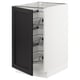 SEKTION Armoire inf av corbeilles en fil, blanc/Lerhyttan teinté noir, 18x24x30 "