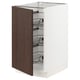 SEKTION Armoire inf av corbeilles en fil, blanc/Sinarp brun, 18x24x30 "