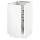 SEKTION Armoire inf av corbeilles en fil, blanc/Voxtorp blanc mat, 18x24x30 "