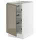 SEKTION Armoire inf av corbeilles en fil, blanc/Voxtorp gris-brun foncé ultrabrillant, 18x24x30 "