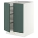 SEKTION Armoire inf corbeille fil/2 portes, blanc/Aspudden gris-vert foncé, 24x24x30 "