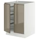 SEKTION Armoire inf corbeille fil/2 portes, blanc/Voxtorp gris-brun foncé ultrabrillant, 24x24x30 "