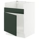 SEKTION Armoire inf pour évier 1 bac HAVSEN, blanc/Havstorp vert profond, 24x24x30 "