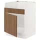 SEKTION Armoire inf pour évier 1 bac HAVSEN, blanc/Tistorp effet noyer foncé, 24x24x30 "