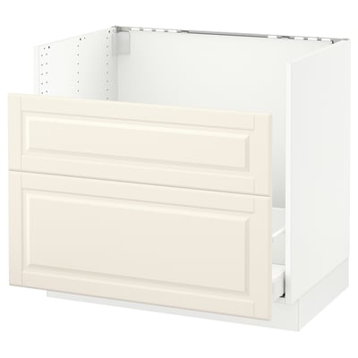 SEKTION Armoire inf pr év HAVSEN/p tri/2fac, blanc Maximera/Bodbyn blanc cassé, 36x24x30 "