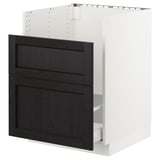 SEKTION Armoire inf pr év HAVSEN/p tri/2fac, blanc Maximera/Lerhyttan teinté noir, 24x24x30 "