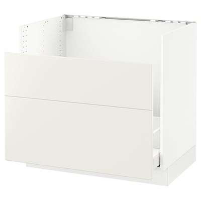 SEKTION Armoire inf pr év HAVSEN/p tri/2fac, blanc Maximera/Veddinge blanc, 36x24x30 "