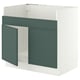 SEKTION Armoire inf pr évier 2 bacs HAVSEN, blanc/Aspudden gris-vert foncé, 36x24x30 "