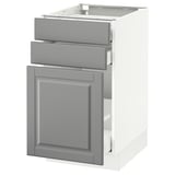 SEKTION Armoire inf/rgt coulissant/2tiroirs, blanc Maximera/Bodbyn gris, 18x24x30 "