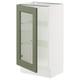 SEKTION Armoire inférieure av porte vitrée, blanc/Axstad gris-vert, 18x15x30 "