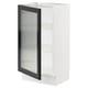 SEKTION Armoire inférieure av porte vitrée, blanc/Hejsta verre cannelé anthracite, 18x15x30 "